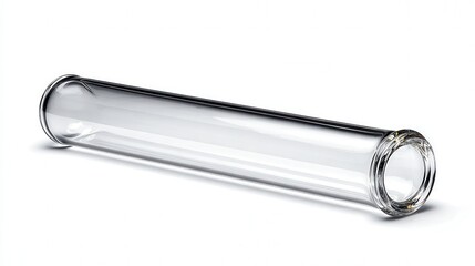 Glass test tube isolated on white background