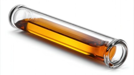 Glass test tube isolated on white background