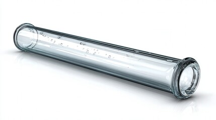 Glass test tube isolated on white background