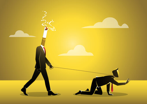 Addiction's Control: Smoker Enslaved by Habit
