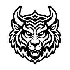 Fototapeta premium A glyph style icon showing a tiger mascot