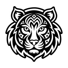 A glyph style icon showing a tiger logo