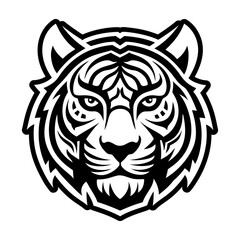 Glyph style icon showing a tiger head