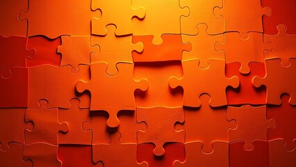 Abstract business strategy concept featuring interlocking puzzle pieces in warm tones. Visualisation of Brand Strategy. Main Visual Design for Business Summit.Corporate Values Communication Materials
