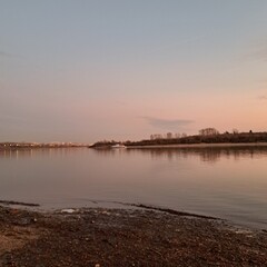 sunset over the river