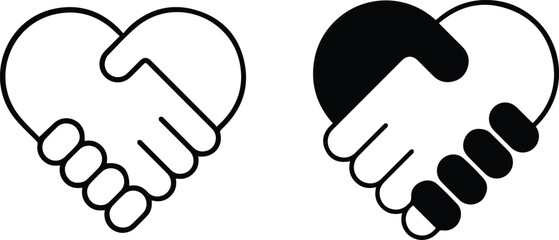 Handshake icon, two hands shaking,partnership symbol agreement Vector illustration, 
