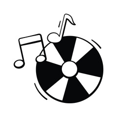 Take your hands on this amazing icon of music disc in hand drawn style