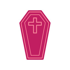 Obraz premium Minimal Vector Silhouette Coffin Logo Design Icon for Gothic Branding, Halloween, Funeral Services, E-commerce, Dark Aesthetic, and Modern Minimalist Graphic Design