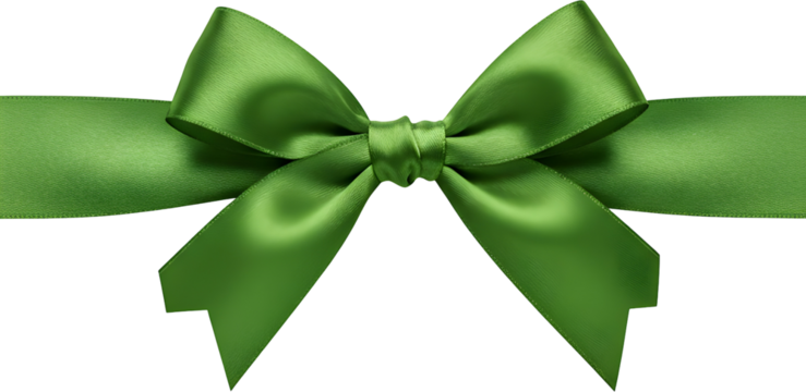 Vector decorative shiny gift dark green ribbon with tied bow design element isolated on white background, wallpaper, background