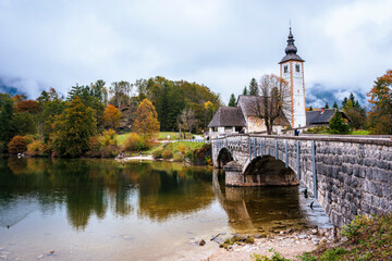 Lake Bohinj bathed in autumn magic. The kingdom of the golden-horned ibex.