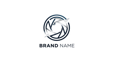Modern Camera Lens Aperture Logo Design with Abstract Elements.