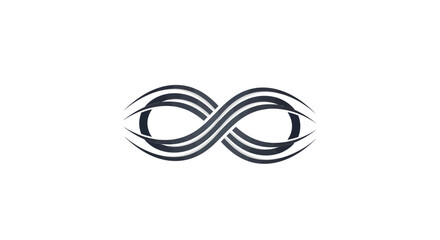 Abstract infinity symbol with eye elements representing vision and perception.