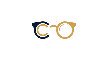 Modern minimalist eyeglasses logo with double C initial.