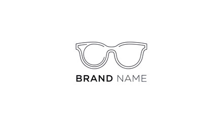 Minimalist Eyeglasses Logo Design with Brand Name Placeholder.