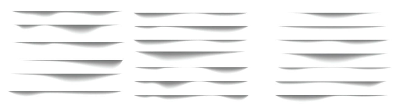 Shadow border. Realistic shadow sets That occurs at the edge of the paper.