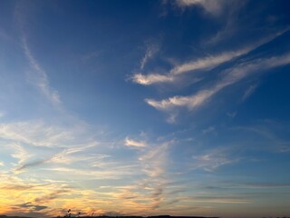 Beautiful Vivid Sky Painted by the Sun Leaving Bright Golden