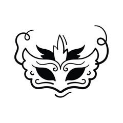 An editable icon of Party mask in trendy style, A beautiful party prop masquerade