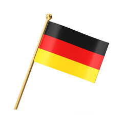 Realistic German Flag on Golden Pole