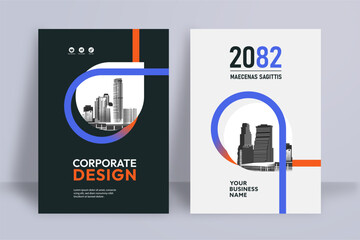 Business Report Cover Template – Blue Geometric Layout (A4)