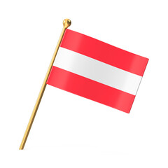 Austrian Flag on Golden Pole
