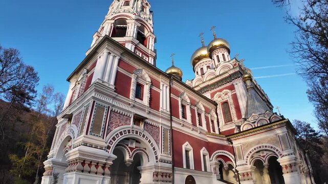 Shipka Monastery Holy Nativity, known as Russian church in town of Shipka, Stara Zagora Region, Bulgaria