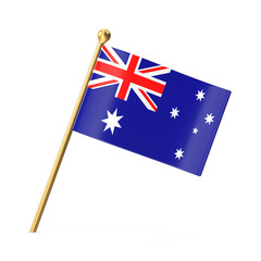 Australian Flag on Golden Pole