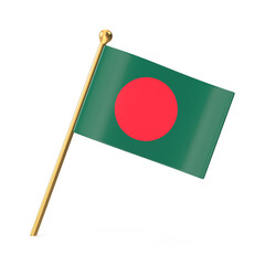 Small Bangladesh Flag on Golden Pole