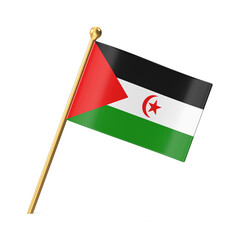 Western Sahara Flag on a Golden Pole