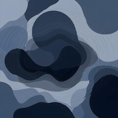 The Silent Quake Within: Abstract Expression of an Inner Mind in Turbulence, Muted Blues and Grays Echoing Profound Subtle Vibrations