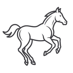 Obraz premium Prancing Horse Logo Vector A Minimalist Black and White Icon