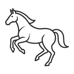 Obraz premium Prancing Horse Logo Vector A Minimalist Black and White Icon