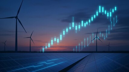 Renewable energy investment graph Innovative Energy Growth Wind and Solar Power Driving Market Sustainability with Rising Graph Technology Insights - Powered by Adobe