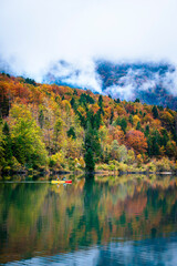 Lake Bohinj bathed in autumn magic. The kingdom of the golden-horned ibex.