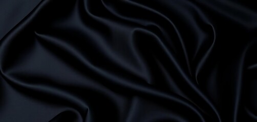 Obraz premium Deep, rich black silk fabric with subtle sheen and texture, dark, silk texture