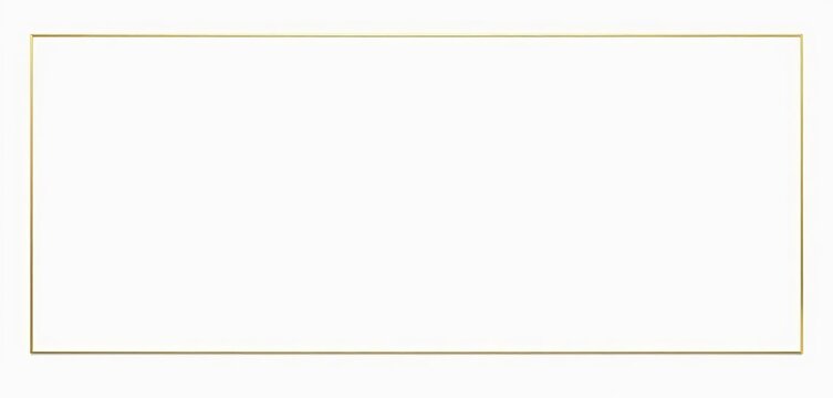 Elegant thin gold line border on white background ,   thin frame,  linear frame