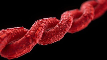 Red DNA on a black background