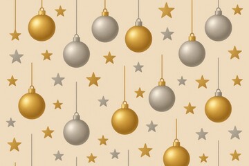 Festive ornaments and stars pattern background
