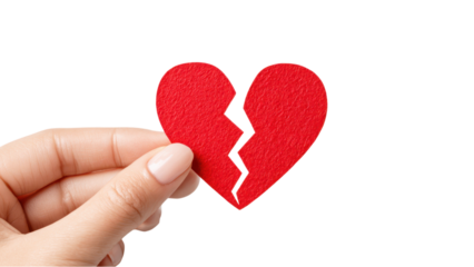 Hand Holding Broken Heart - Love and Loss Concept