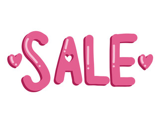 Cute pink &ldquo;sale&rdquo; lettering &ndash; soft pastel style 