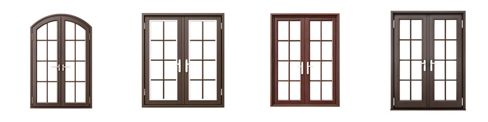 Fototapeta premium Window Style Variations: Isolated Indoor Frames on White