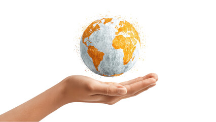 World in Hand: Conceptual Image of Global Issues and Responsibility