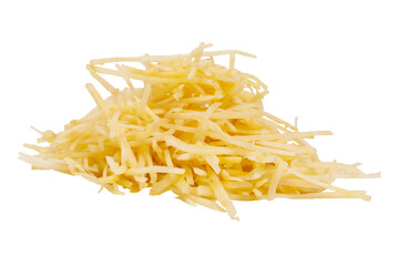 Fresh sliced ginger isolated on white background.