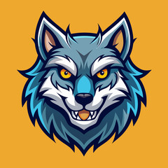 Fototapeta premium Fierce Wolf Head Mascot Vector Illustration
