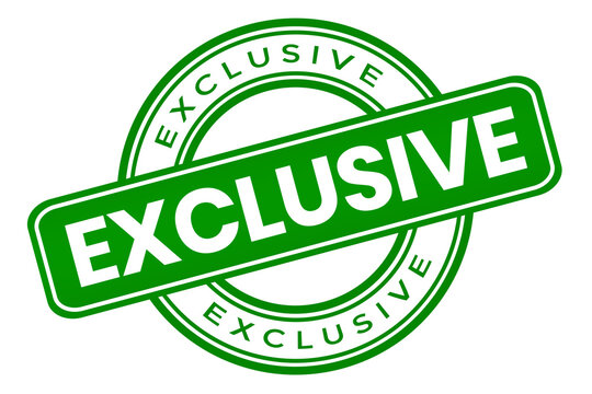 green exclusive round stamp vector illustration element png file transparent background