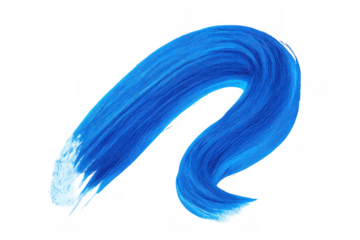 Blue paint brushstroke creating a wavy smear, offering a dynamic textured graphic element. Transparent background