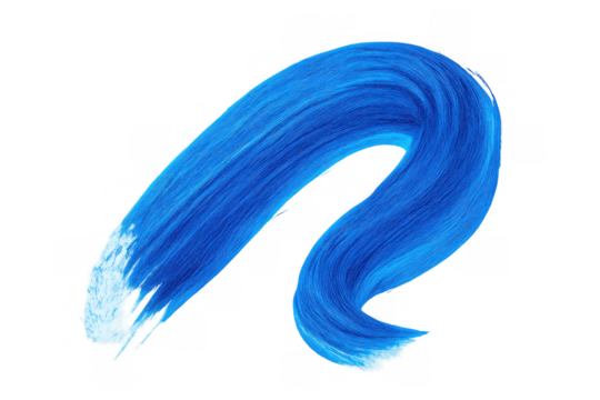 Blue paint brushstroke creating a wavy smear, offering a dynamic textured graphic element. Transparent background