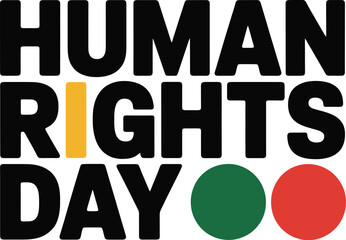 Human Rights Day Typography with Abstract Circles Transparent Background