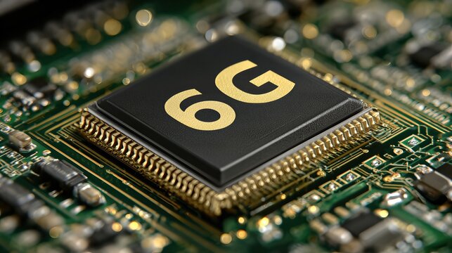 Next Generation Technology Showcased on a Computer Chip With 6G Branding Visible