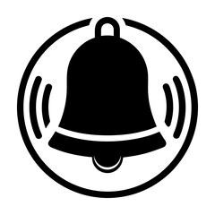 Naklejka premium Notification Bell Icon — App Reminder and Message Alert in Black and White.