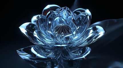 Flor metálica luminosa en oscuridad